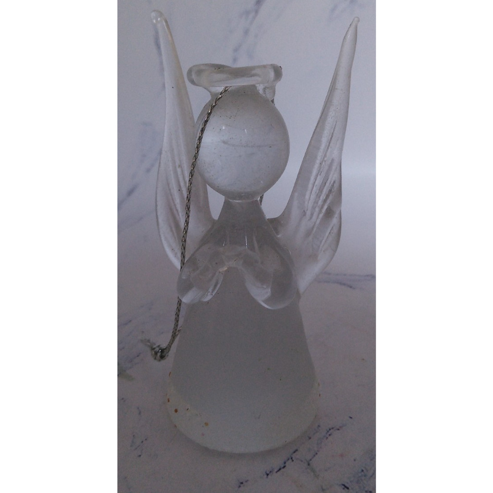 Clear Glass Crystal Christmas Holiday Angel Ornament